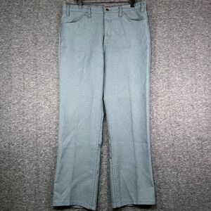 Vintage Levis Polyester Blend Slacks Pants Mens 38x34 Blue Denim Style